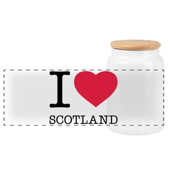 J’AIME L’ÉCOSSE Schottland - Boîte à biscuits avec couvercle en bois - blanc - Devant