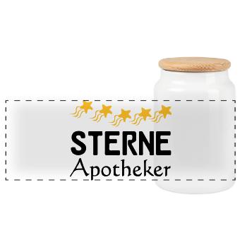 Sterne Apotheker Geschenk - Panorama Keksdose mit Holzdeckel - Weiß - Vorne
