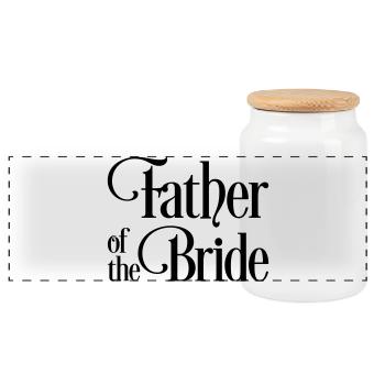 Père de la mariée - Boîte à biscuits avec couvercle en bois - blanc - Devant