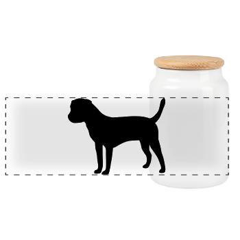 Border Terrier - Panoramic Cookie Jar with Wooden Lid - white - Front