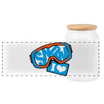 la neige - Boîte à biscuits avec couvercle en bois - blanc - Devant