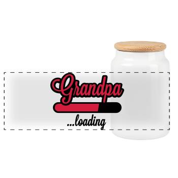 Grandpa loading - Panorama Keksdose mit Holzdeckel - Weiß - Vorne