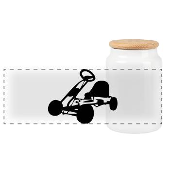 Kettcar - Boîte à biscuits avec couvercle en bois - blanc - Devant