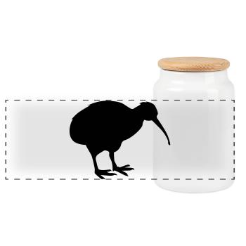 kiwibird neuseeland - Panorama Keksdose mit Holzdeckel - Weiß - Vorne