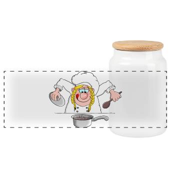 Cuisson - Star Cook - Cuisson - Boîte à biscuits avec couvercle en bois - blanc - Devant