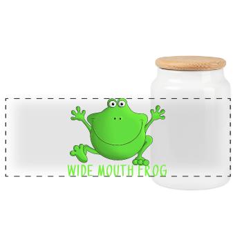Grenouille qui rit - Boîte à biscuits avec couvercle en bois - blanc - Devant