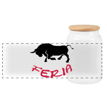 Feria ! - Boîte à biscuits avec couvercle en bois - blanc - Devant