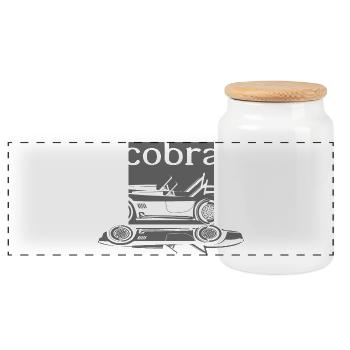 Shelby Cobra V8 Muscle Car Logo Illustration icône - Boîte à biscuits avec couvercle en bois - blanc - Devant
