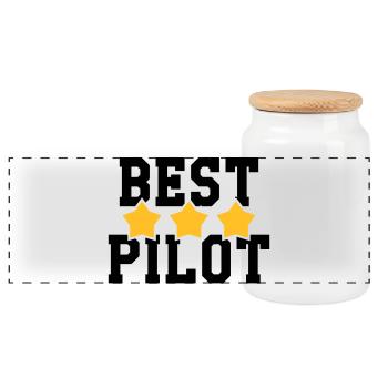 Best Pilot - Panorama Keksdose mit Holzdeckel - Weiß - Vorne