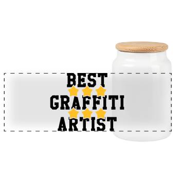 Graffiti / Tag / Writer / Street Art - Boîte à biscuits avec couvercle en bois - blanc - Devant