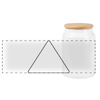Triangle avec coins arrondis - Boîte à biscuits avec couvercle en bois - blanc - Devant