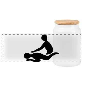 massage - Boîte à biscuits avec couvercle en bois - blanc - Devant