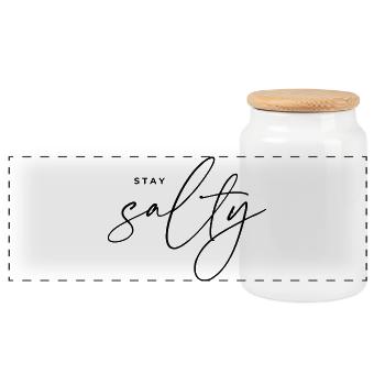 Stay Salty - Panoramic Cookie Jar with Wooden Lid - white - Front