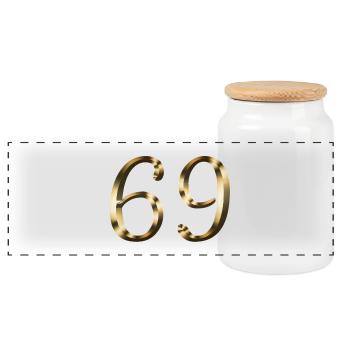 69 ans 69 ans or 69e anniversaire cadeau - Boîte à biscuits avec couvercle en bois - blanc - Devant