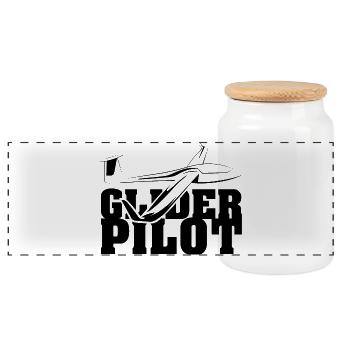 Pilote de planeur Symbole Équipe de vol Aviateur Planeur - Boîte à biscuits avec couvercle en bois - blanc - Devant