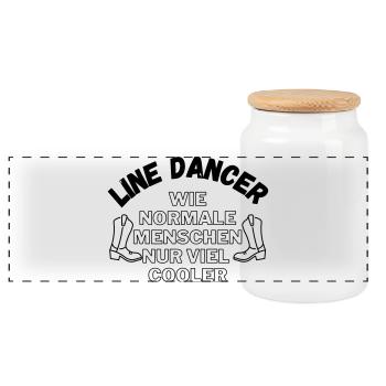 Line Dancer: Wie normale Menschen nur viel cooler - Panorama Keksdose mit Holzdeckel - Weiß - Vorne