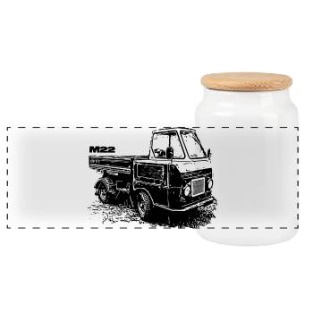 Multivoiture M22 - Boîte à biscuits avec couvercle en bois - blanc - Devant