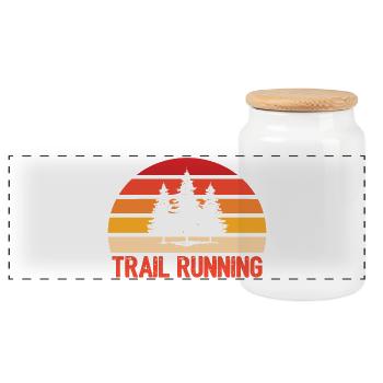 Trail Running - Boîte à biscuits avec couvercle en bois - blanc - Devant