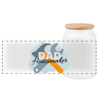 Dad Housemaker - Panoramic Cookie Jar with Wooden Lid - white - Front