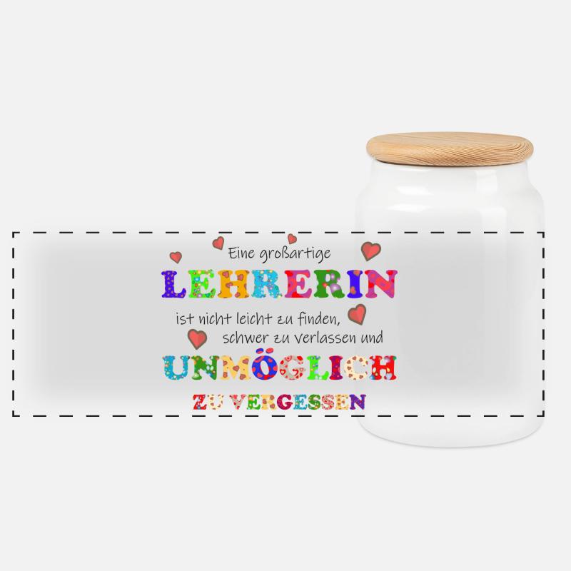 Eine großartige Lehrerin, unmöglich zu vergessen - Panorama Keksdose mit Holzdeckel - Weiß
