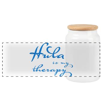 Hula is my therapy - Panorama Keksdose mit Holzdeckel - Weiß - Vorne