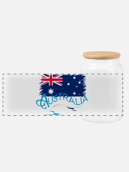 Australien - Panorama Keksdose mit Holzdeckel - Weiß