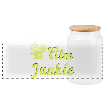 Film Junkie Design - Panoramic Cookie Jar with Wooden Lid - white - Front