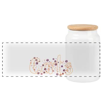Fille Amoureuse des Chats - Boîte à biscuits avec couvercle en bois - blanc - Devant