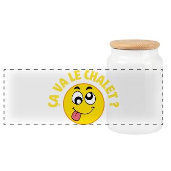 Suisse, Suisse humour, ça va le chalet ? - Boîte à biscuits avec couvercle en bois - blanc - Devant