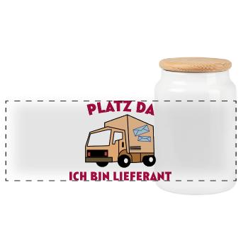 Déclaration du fournisseur Emploi Gagner de l’argent Travailleur - Boîte à biscuits avec couvercle en bois - blanc - Devant