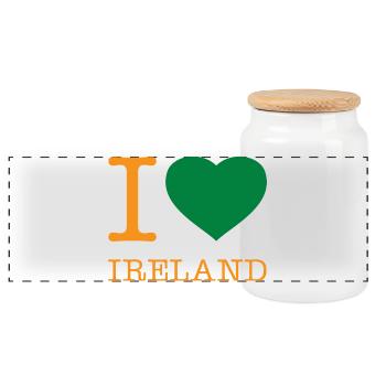 J’AIME L’IRLANDE - Boîte à biscuits avec couvercle en bois - blanc - Devant