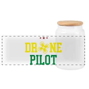 Pilote de drone - Boîte à biscuits avec couvercle en bois - blanc - Devant