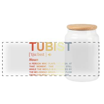 Tubist Definition - Panoramic Cookie Jar with Wooden Lid - white - Front