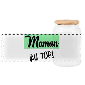 MAMA - Panorama Keksdose mit Holzdeckel - Weiß - Vorne