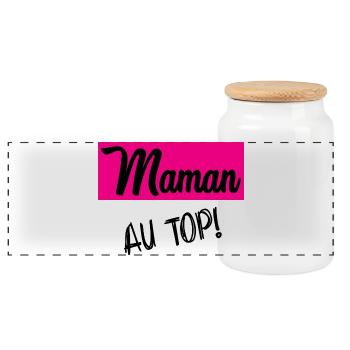 MOM. GRANNY. MOTHER'S DAY - Panoramic Cookie Jar with Wooden Lid - white - Front