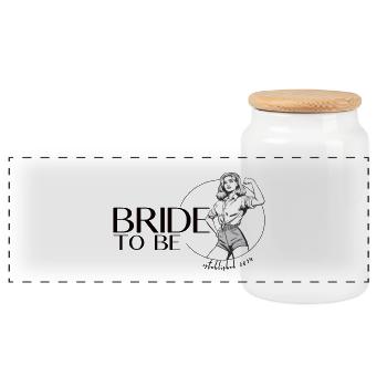 Bride to be - Bachelorette Junggesellinnen Party - Panorama Keksdose mit Holzdeckel - Weiß - Vorne
