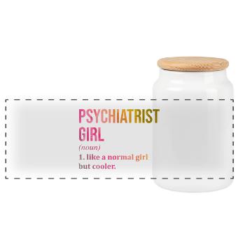 psychiatrie - Boîte à biscuits avec couvercle en bois - blanc - Devant