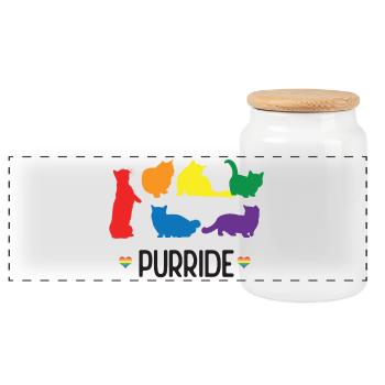 LGBTQ Pride Month - Purride - Panoramic Cookie Jar with Wooden Lid - white - Front