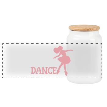 Ballett Tanzen Ballerina - Panorama Keksdose mit Holzdeckel - Weiß - Vorne