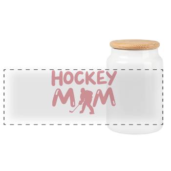 Hockey Mama Eishockeyspielerin - Panorama Keksdose mit Holzdeckel - Weiß - Vorne