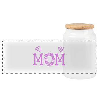 Beste Mama Muttertag - Panorama Keksdose mit Holzdeckel - Weiß - Vorne