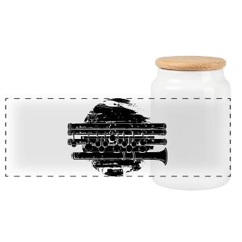 Flûte - Boîte à biscuits avec couvercle en bois - blanc - Devant