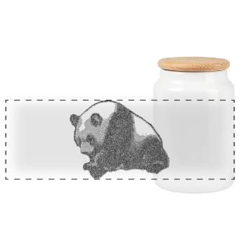 Panda big - Panoramic Cookie Jar with Wooden Lid - white - Front