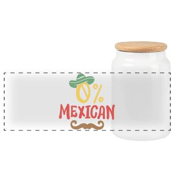 0 % Mexikaner Cinco de Mayo - Panorama Keksdose mit Holzdeckel - Weiß - Vorne