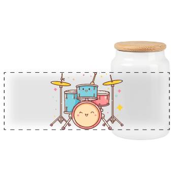 Trapset Cartoon Look - Panorama Keksdose mit Holzdeckel - Weiß - Vorne