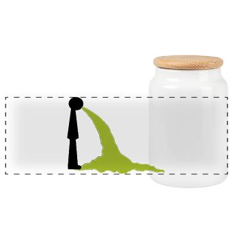 Motif de consommation d’alcool - Vomir - Escalade et crash - Boîte à biscuits avec couvercle en bois - blanc - Devant