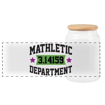 Mathletic Department - Panoramic Cookie Jar with Wooden Lid - white - Front