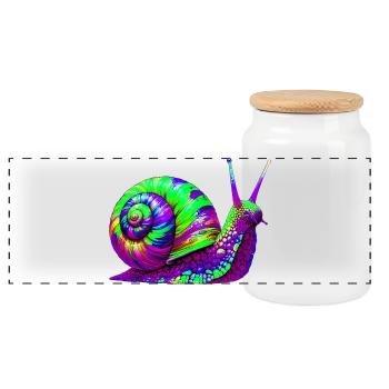 Escargot - Boîte à biscuits avec couvercle en bois - blanc - Devant