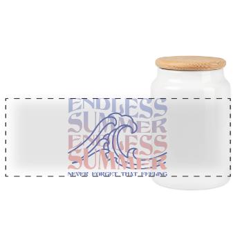 Endless Summer – Wellen & Beach Vibes - Panorama Keksdose mit Holzdeckel - Weiß - Vorne