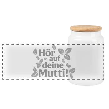 Écoutez votre maman ! - Boîte à biscuits avec couvercle en bois - blanc - Devant